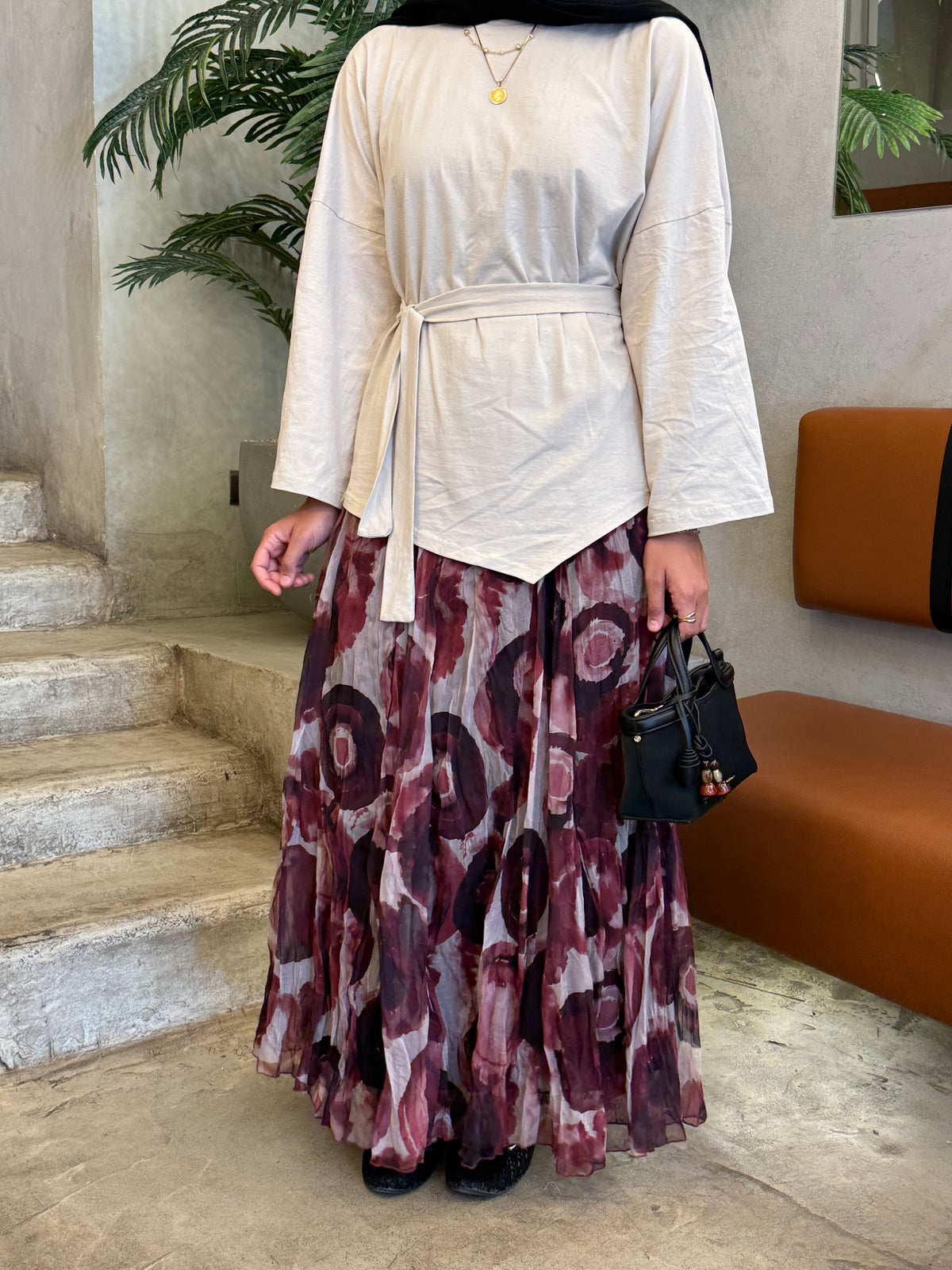 Farida skirt in burgundy